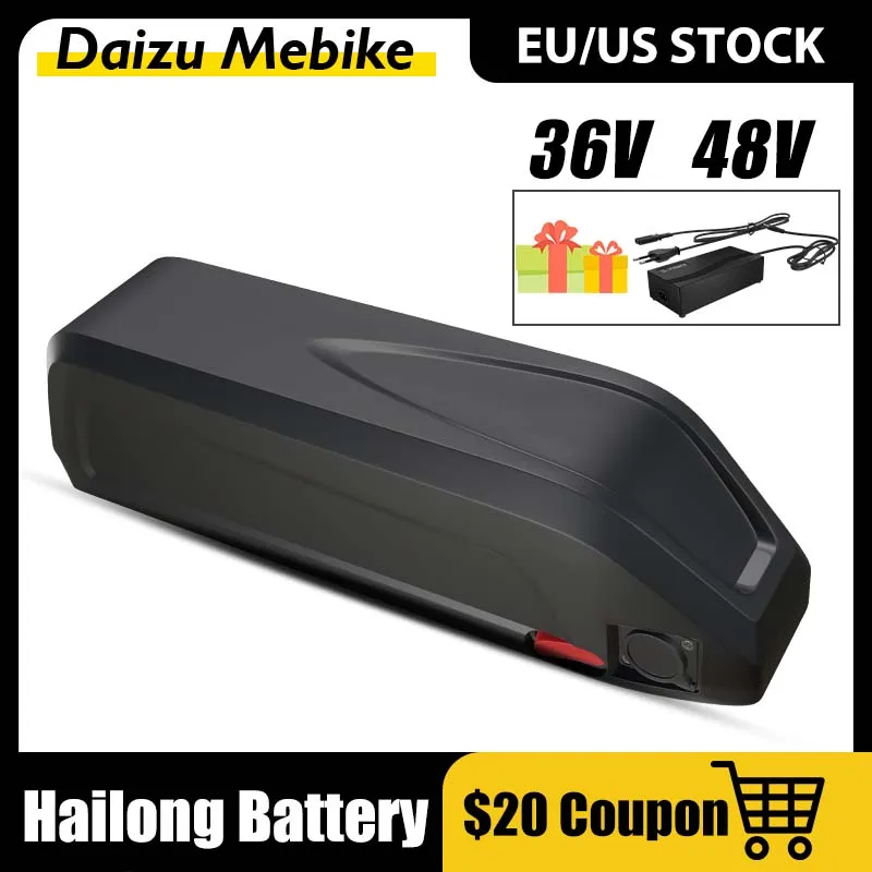 

Оригинальный аккумулятор Hailong 36V4 8 в 40 А BMS Ebike, литиевая батарея 18650, зарядка от USB для электрического велосипеда 13-20 Ач
