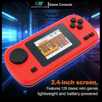 GAMINJA GC32 Console di gioco portatile classica retrò Lettore di videogiochi portatile Schermo TFT da 2,4 pollici 128 giochi classici integrati