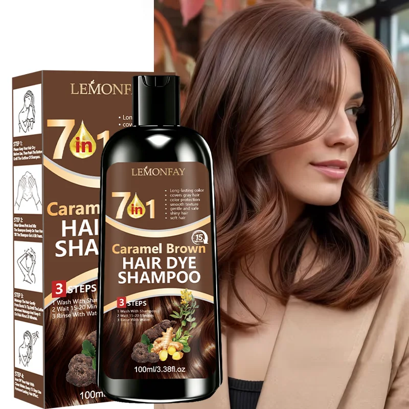 Hair Dye Shampoo 3‑in‑1 Instant Hair Color Shampoo Long Lasting Grey Hair Coverage Natural Hair Coloring for Women Men Home Use