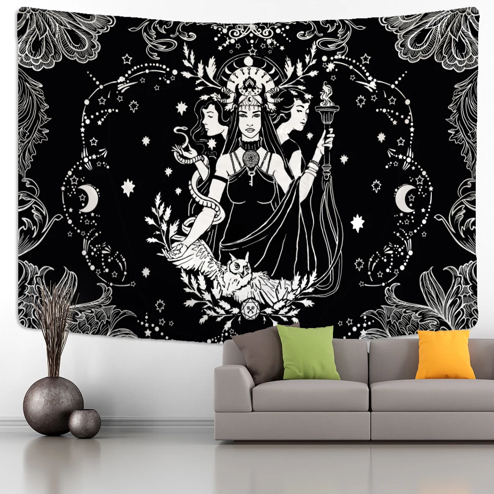 Heynvioo Arazzo Da Parete Gotico Con Teschio E Fantasmi | Stile Hippie E Horror, 150x130 Cm, Poliestere, Per Soggiorno O Camera - 6