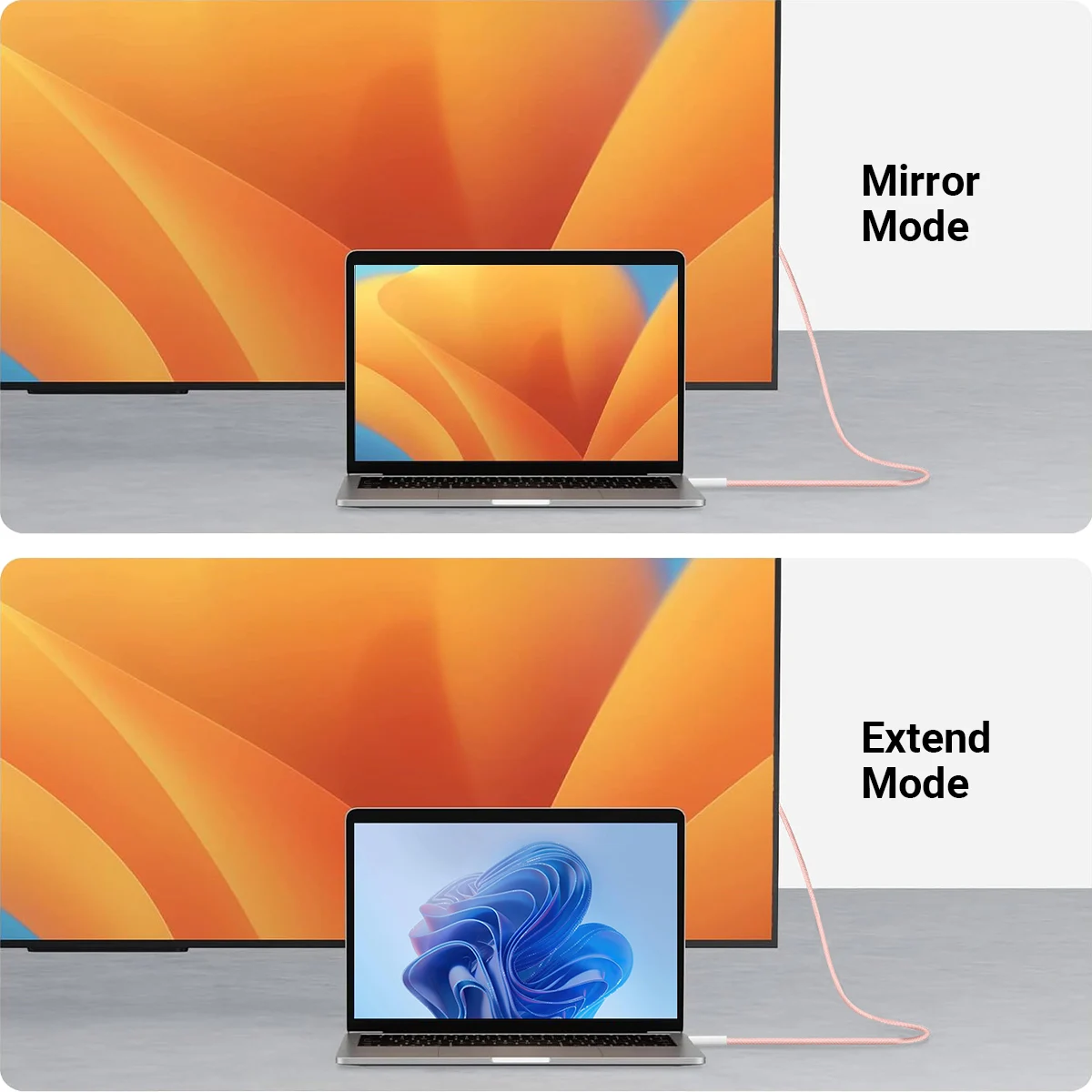 USB C 타입 HDMI 케이블 썬더볼트 4/3, 아이폰 15 프로 맥스 맥북 프로 에어 2023 아이패드 프로 등과 호환, 4K @ 60Hz, 6ft