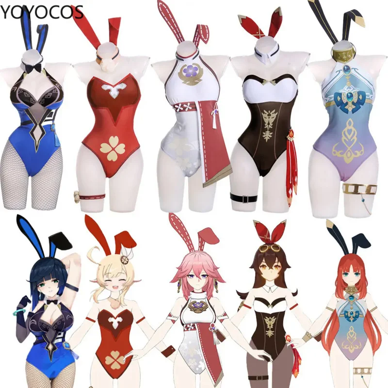 

YOCOS Genshin Impact Bunny Cosplay Costume Klee Yelan Amber Yae Miko Nilou Dori Kamisato Ayaka Kokomi Hutao Eula Cosplay