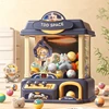 Mini Claw Arcade Crane Machine DIY Children Automatic Coin Operated Game Clip Twisted Egg Dolls Machines Kids Birthday Gift Toys 3