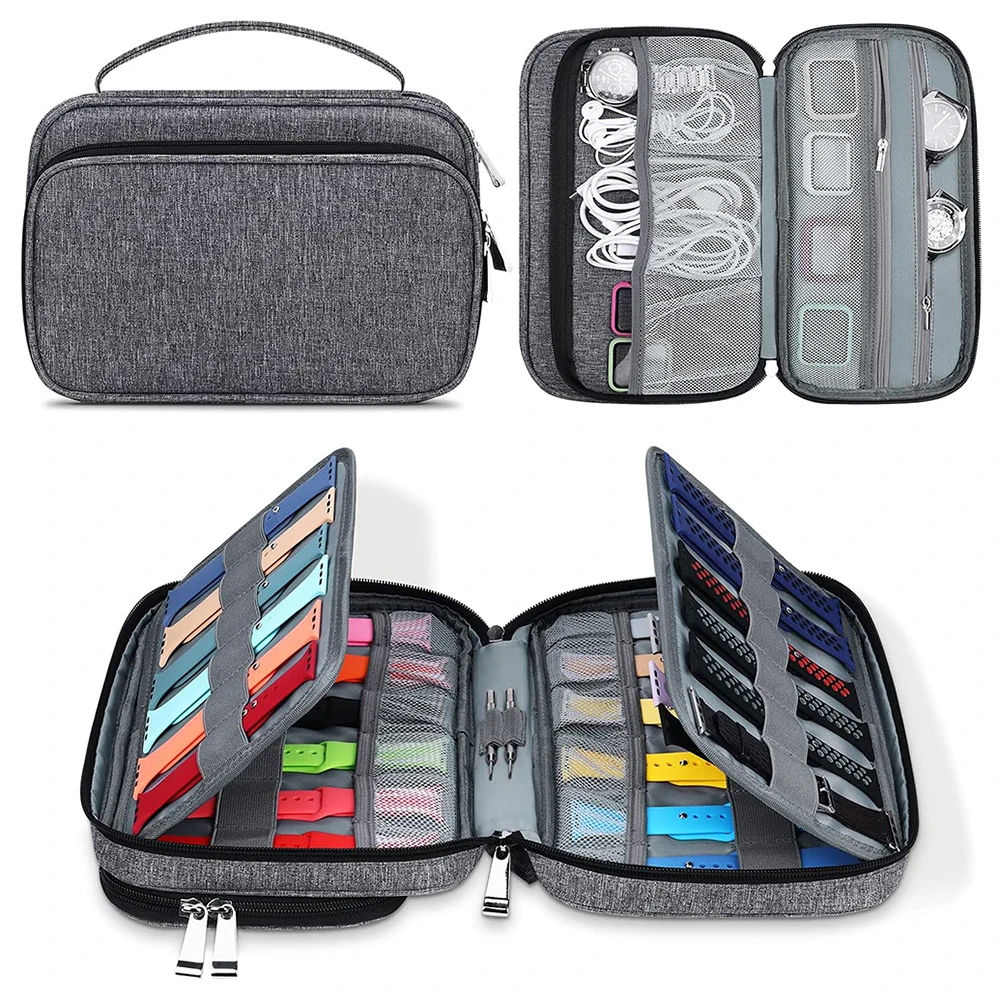 Portable Smart Watch Strap Storage Bag 48/36-Slot for Watch Multifunctional Band Holder Box Outdoor Travel Organizer