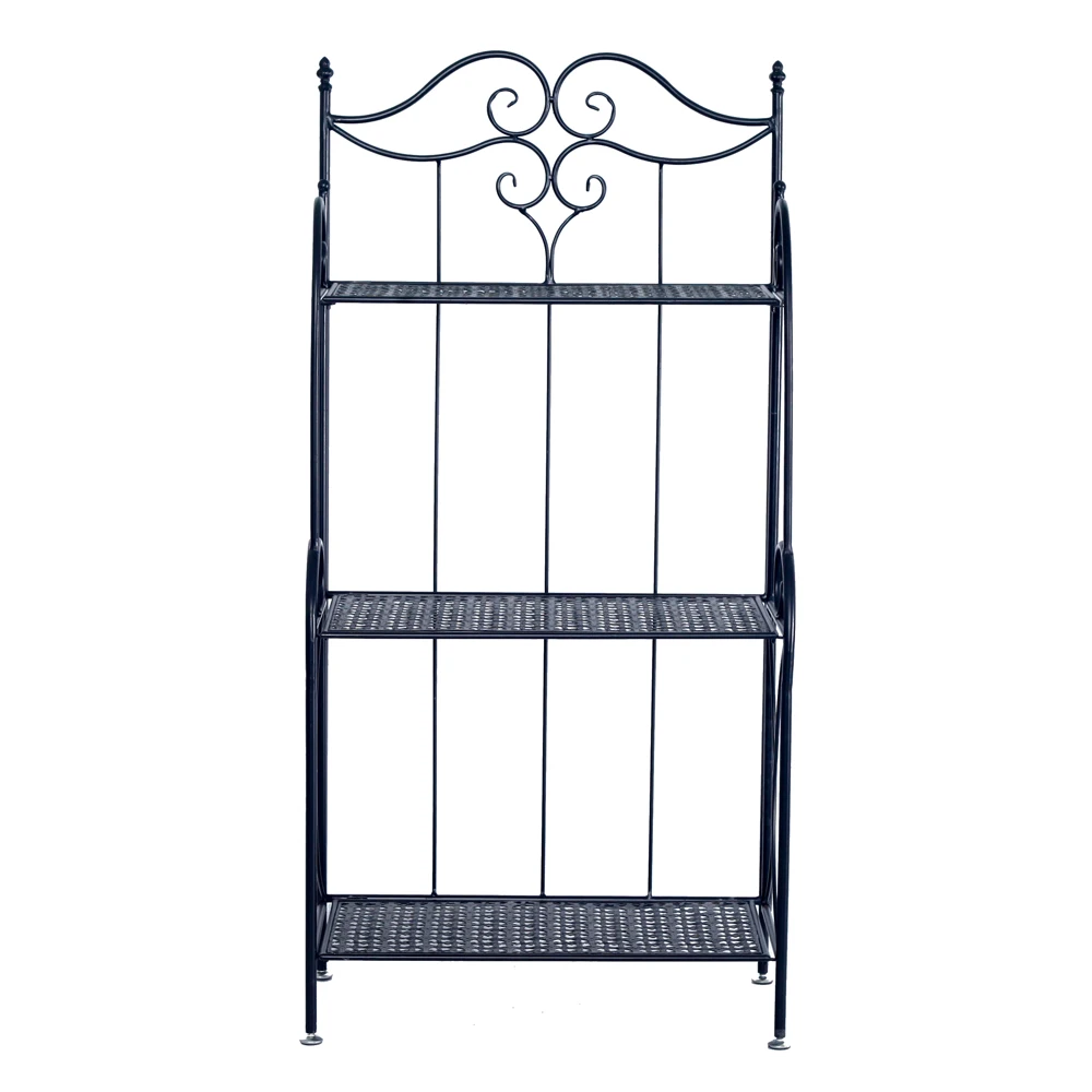 Metal Foldable 3-Tier Plant & Home D&eacute;cor Display Stand Rack / Book Shelf