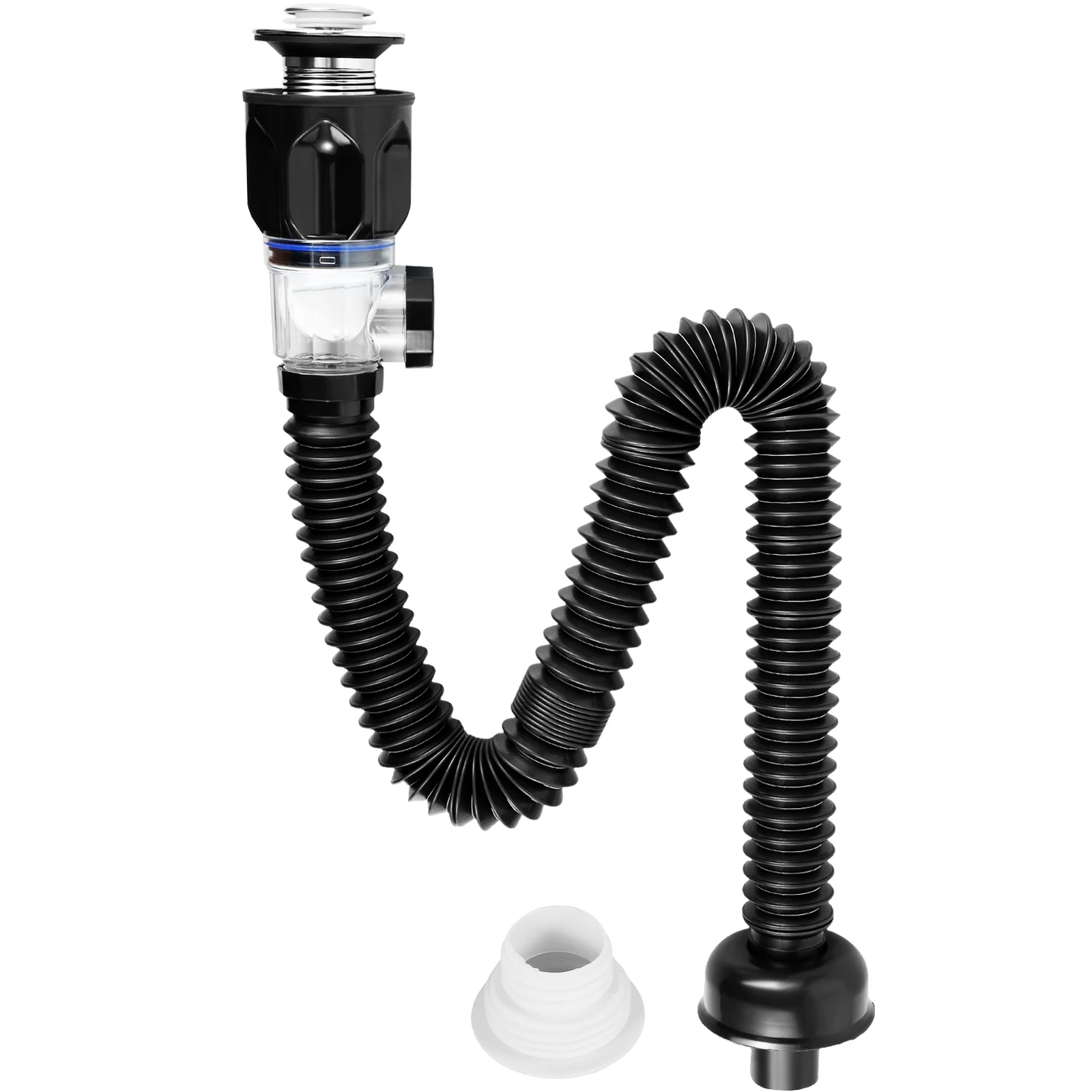 

Bathroom Sink Drain Kit Stainless Steel Pop Up Sink Drain Pipe Universal Wash Basin Sink Drain Pipe Tube Replacement with