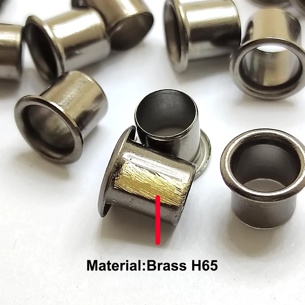 #8-9-8.4 (.294 length under flange x1/4" outside diameter) Gun-black Brass Eyelets krivet for .08"~0.9" thick Kydex sheet