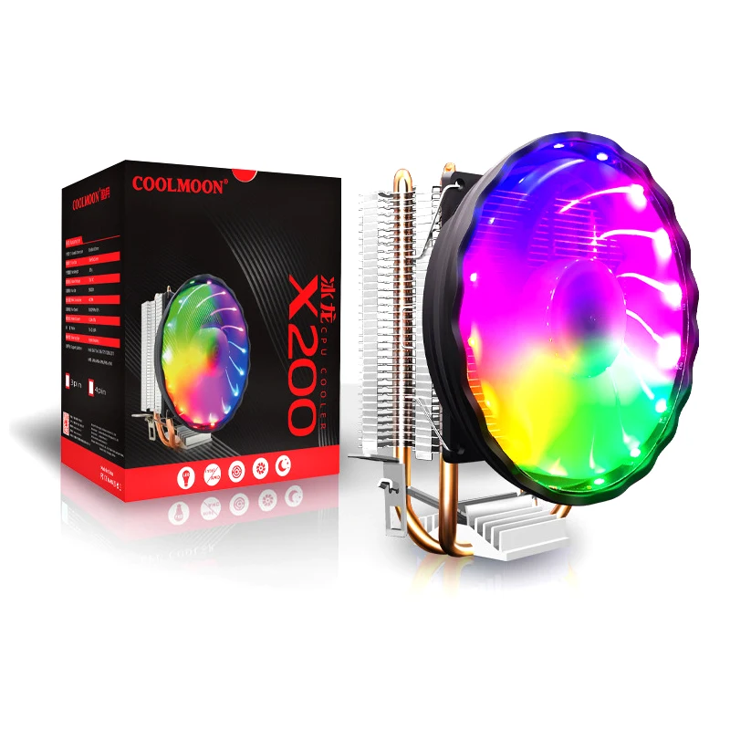 

Air Cooling CPU Cooler For Intel LGA 775/1366/115×/1200AMD 754/ AM2/ AM2+/AM3/AM3+/AM4Fml/ FM2+ 2 Heatpipe Copper Radiator Fan