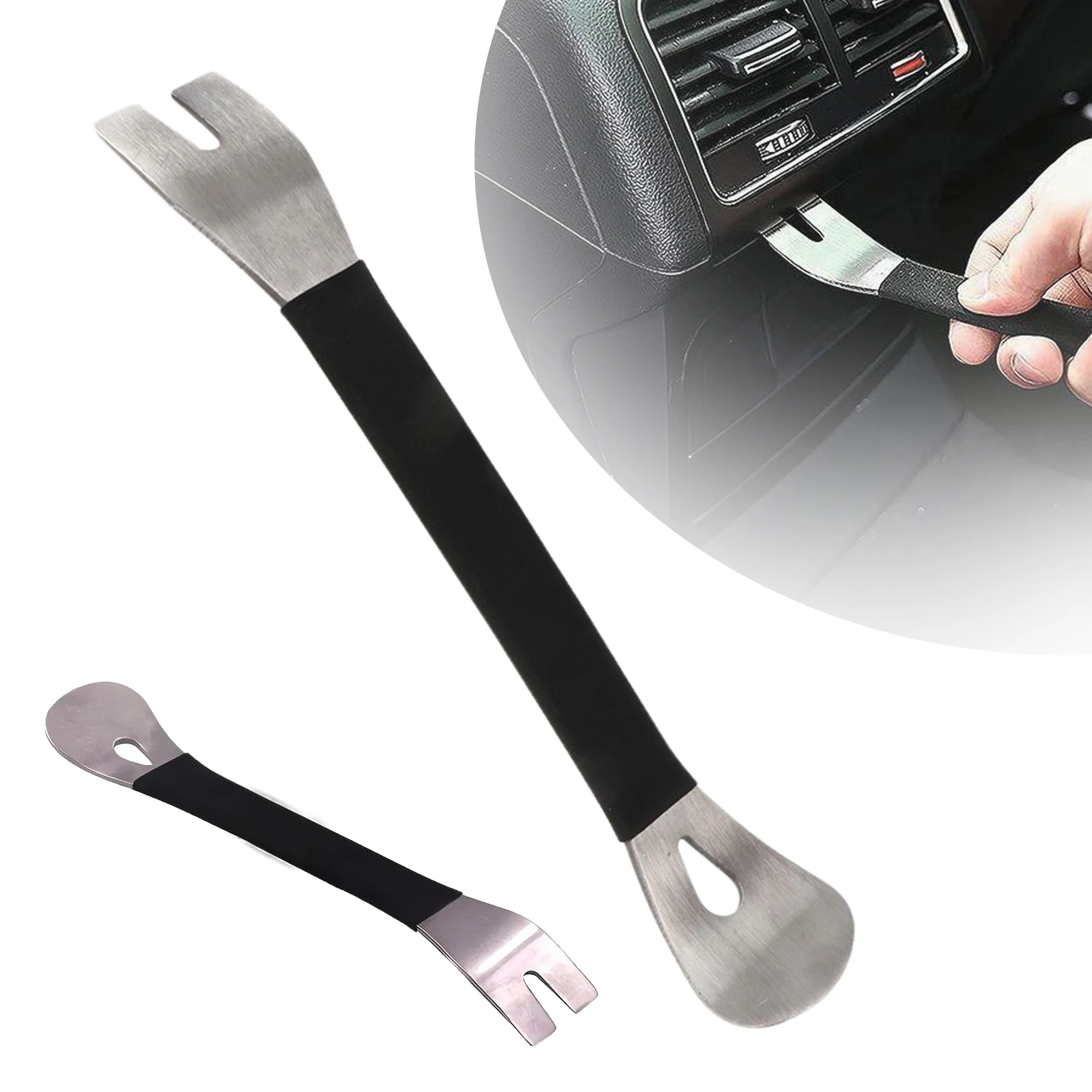 Stainless steel lever, automotive disassembly tools. Used for disassembling car door panels, interior, and dashboard.crowbar Stainless steel lever, automotive disassembly tools. Used for disassembling car door panels, interior, and dashboard.crowbar