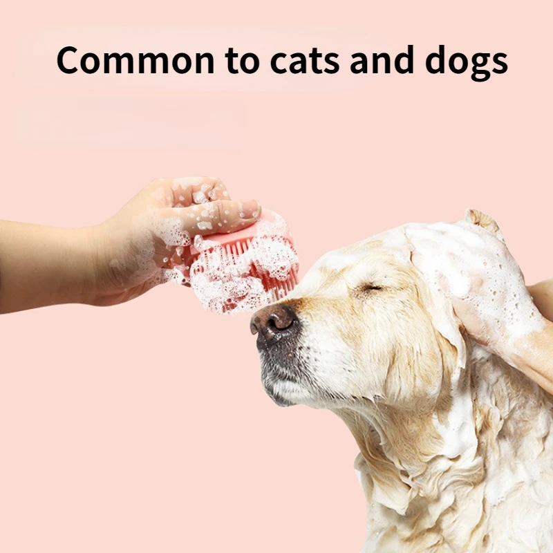 

Soft Silicone Dog Brush Pet Shampoo Massager Bath Brush Bathroom Puppycat Washing Massage Dispenser Grooming Shower Brush