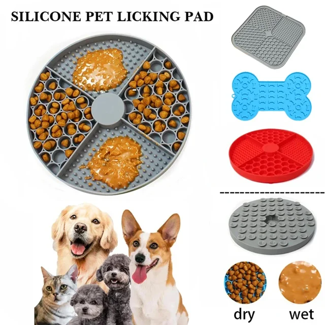 Pet Supplies Silicone Pet Licking Mat Cat Anti-choking with Slow Food Bowl Puppy Bath Distracted Licking Plate Cutlery Dog Bowl 6
