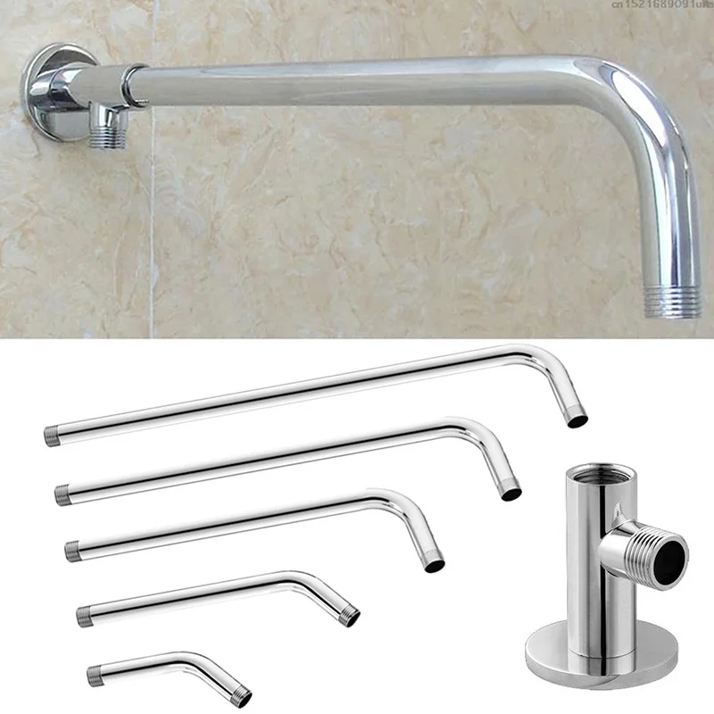 Stainless Steel Shower Head Extension Arm Wall Mounted Tube Rainfall Shower Tube Extend Pipe for Bathroom shower head extension arm