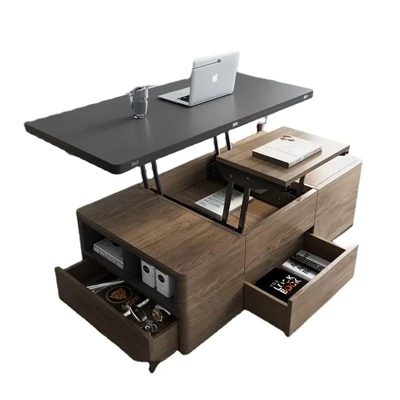 

Lift Top Black Nordic Multifunctional Coffee Table Square Wooden Living Room Furniture Wood Luxury Smart Modern Coffee Tables