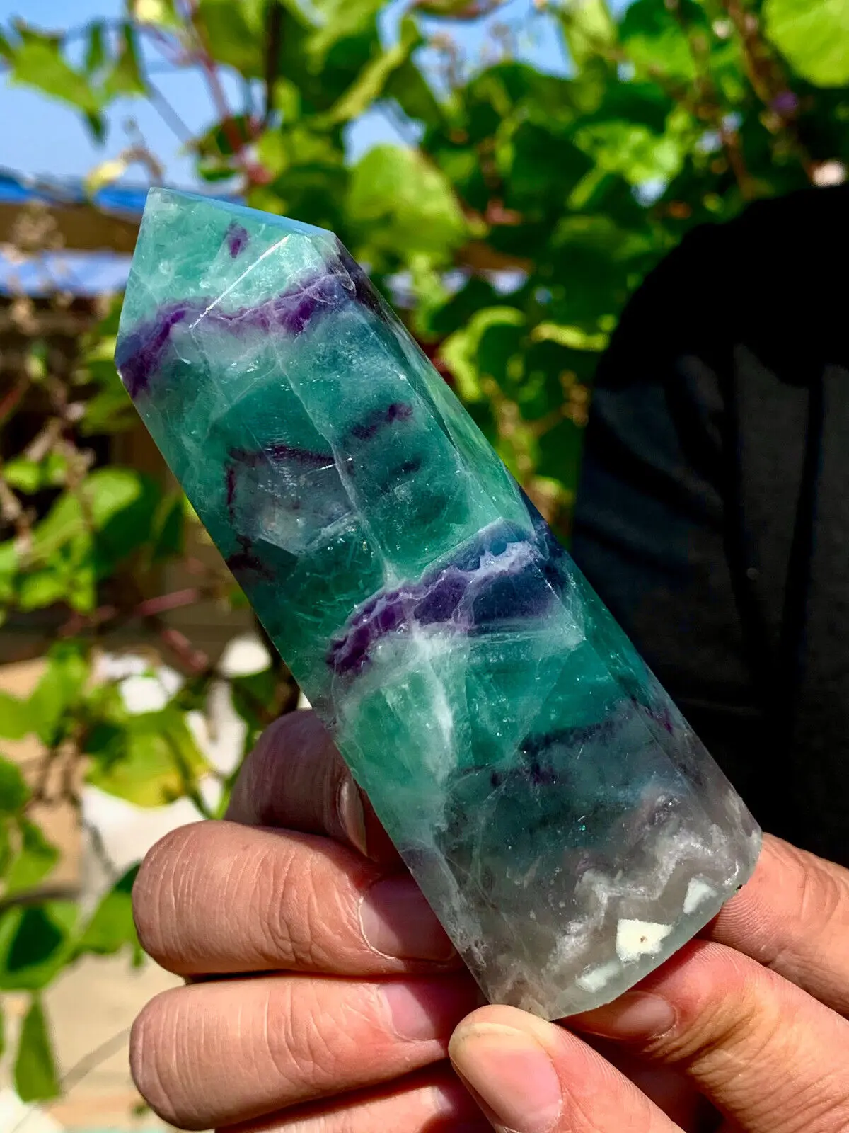 Beautiful large natural color fluorite tower crystal wand Reiki healing 6