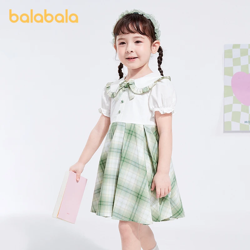 

Платья Balabala, платья для маленьких девочек, Новинка лета 2024, стильное и модное платье с кукольным воротником для школьного кампуса JK