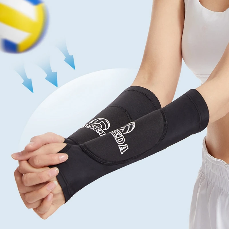2Pcs Volleyball Armband Wrist Support Breathable Volleyball Passing Hitting Forearm Sleeves Arm Sleeves With Protection Pad
