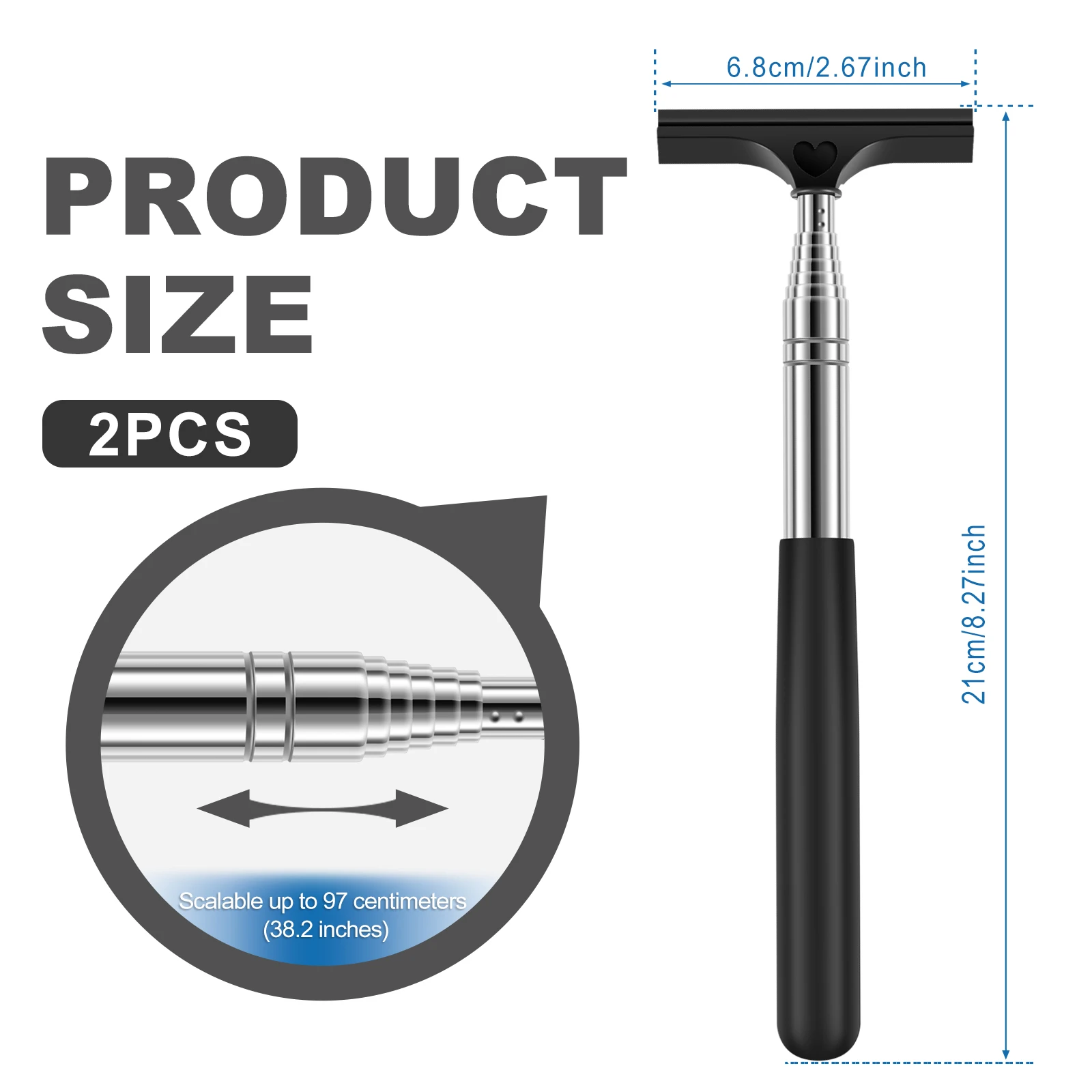 Window Cleaning Squeegee Car Rearview Mirror Wiper 2Pcs