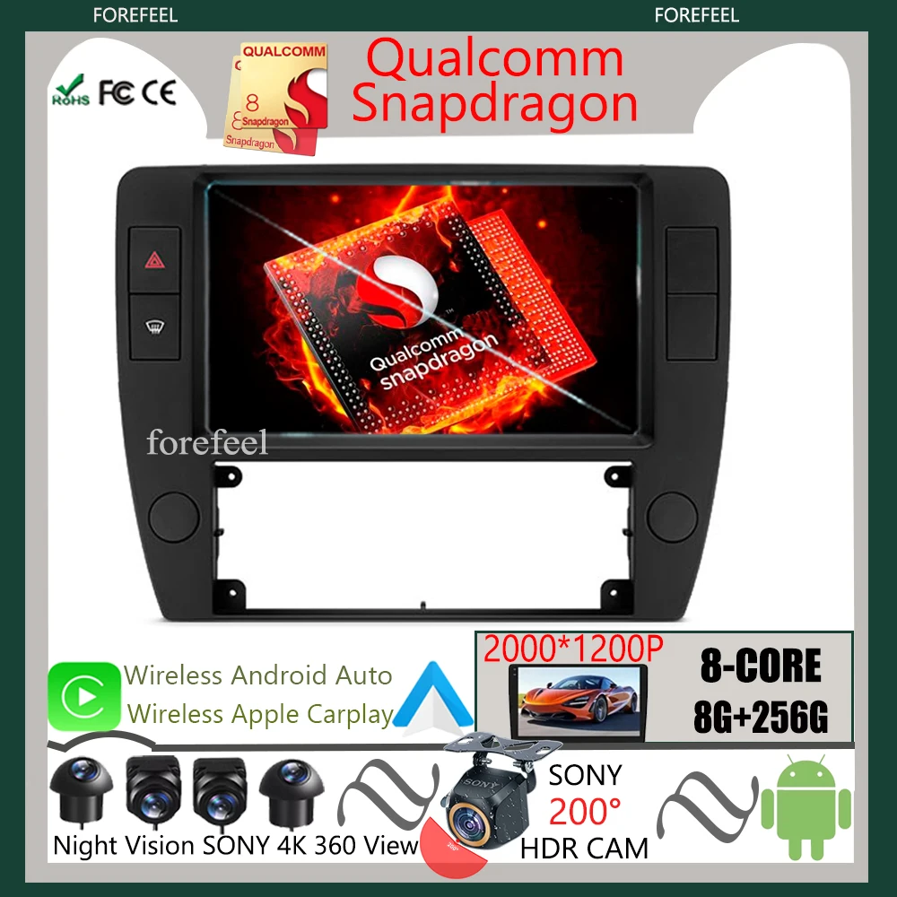 

Qualcomm Snapdragon Android For Volkswagen Passat B5 2000 - 2005 Car Touchscreen Radio Multimedia Video Player Navigation WIFI