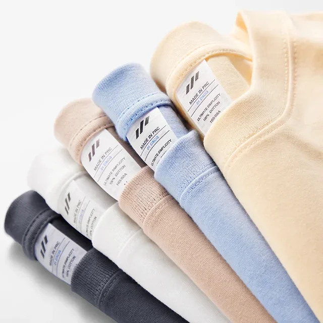 Men's 230g Heavy Cotton Short-sleeved T-shirt Men Pure Cotton Loose Solid Color Bottoming Shirt Trendy Man T-shirt Tops Clothes 3 Men's 230g Heavy Cotton Short-sleeved T-shirt Men Pure Cotton Loose Solid Color Bottoming Shirt Trendy Man T-shirt Tops Clothes 3