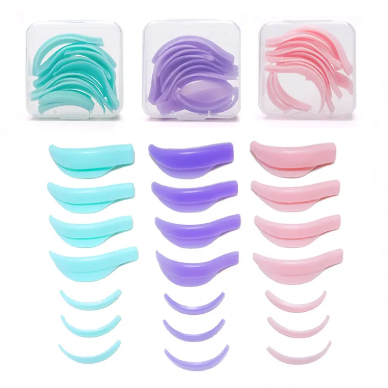 Eyelash Curler 4/5/7 Pairs Silicone Eyelash Perm Pad Lashes Lifting Kit Rods Shield Recycling 3D Makeup Tools