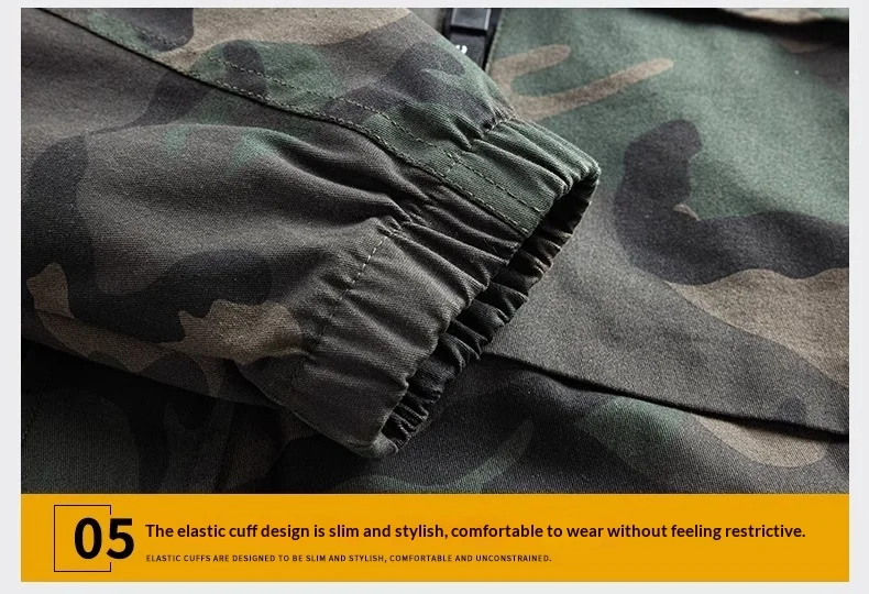 Elastischer Herren-Arbeitsanzug aus Baumwolle, Frühling und Herbst, Schweißen, Autoreparatur, hitzebeständig, Verbrühungsschutz, Tarnung, Arbeitsschutz – Detail 25