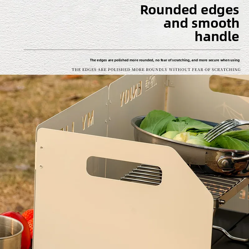 Outdoor Cam Wihield Card Staable Four Sles Thiened Heightened Fireboard Inteated Easy to Store Picnic Barbecue...