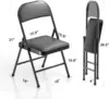 4 Pack Folding Chairs with Padded Vinyl Cushion Chairs with Comfortable Cushion and Durable Steel Frame for Home and Office 3