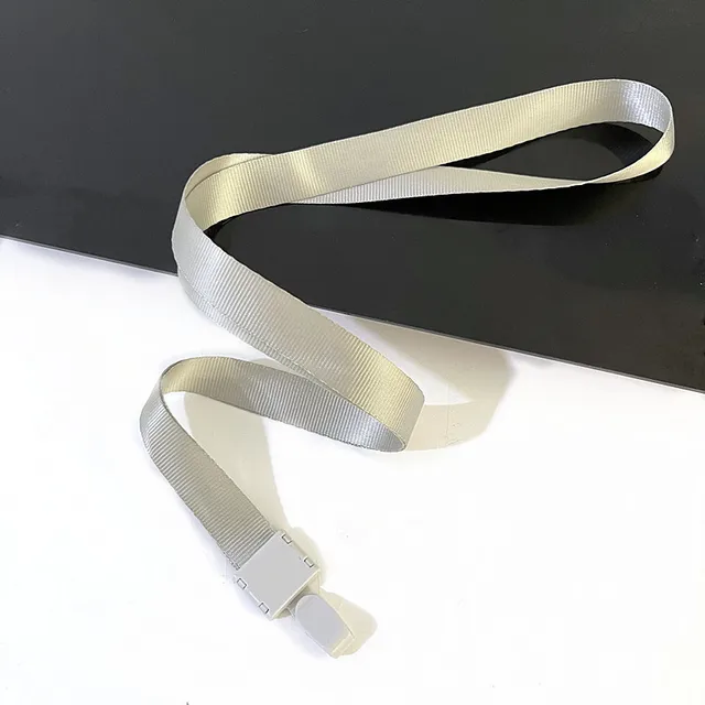 Cheap Transparent Credential Badge Holder Lanyard for Business Meeting Visiting Hang Pass Tag ID Card Candy Color Protector Case Gray Lanyard