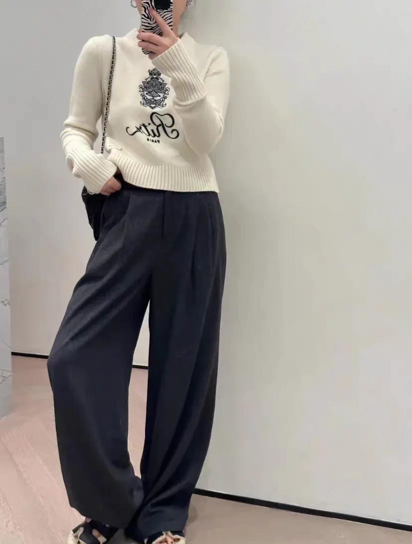 Advanced Round Neck Pullover Sweater Women's Autumn And Winter New Lazy Style Soft And Sticky Waist Knit Sweate 3