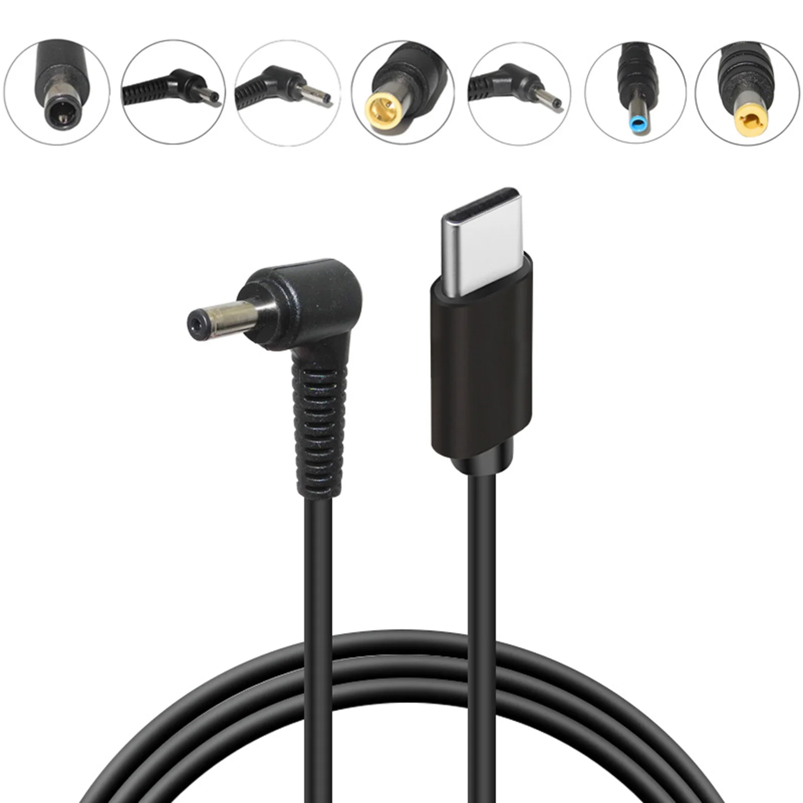 Universal Usb tipo c pd Conversor Cabo de Carregamento Portátil Cabo dc Adaptador de Alimentação para Dell Asus Lenovo Notebook Cabo de Alimentação - Imagem 3