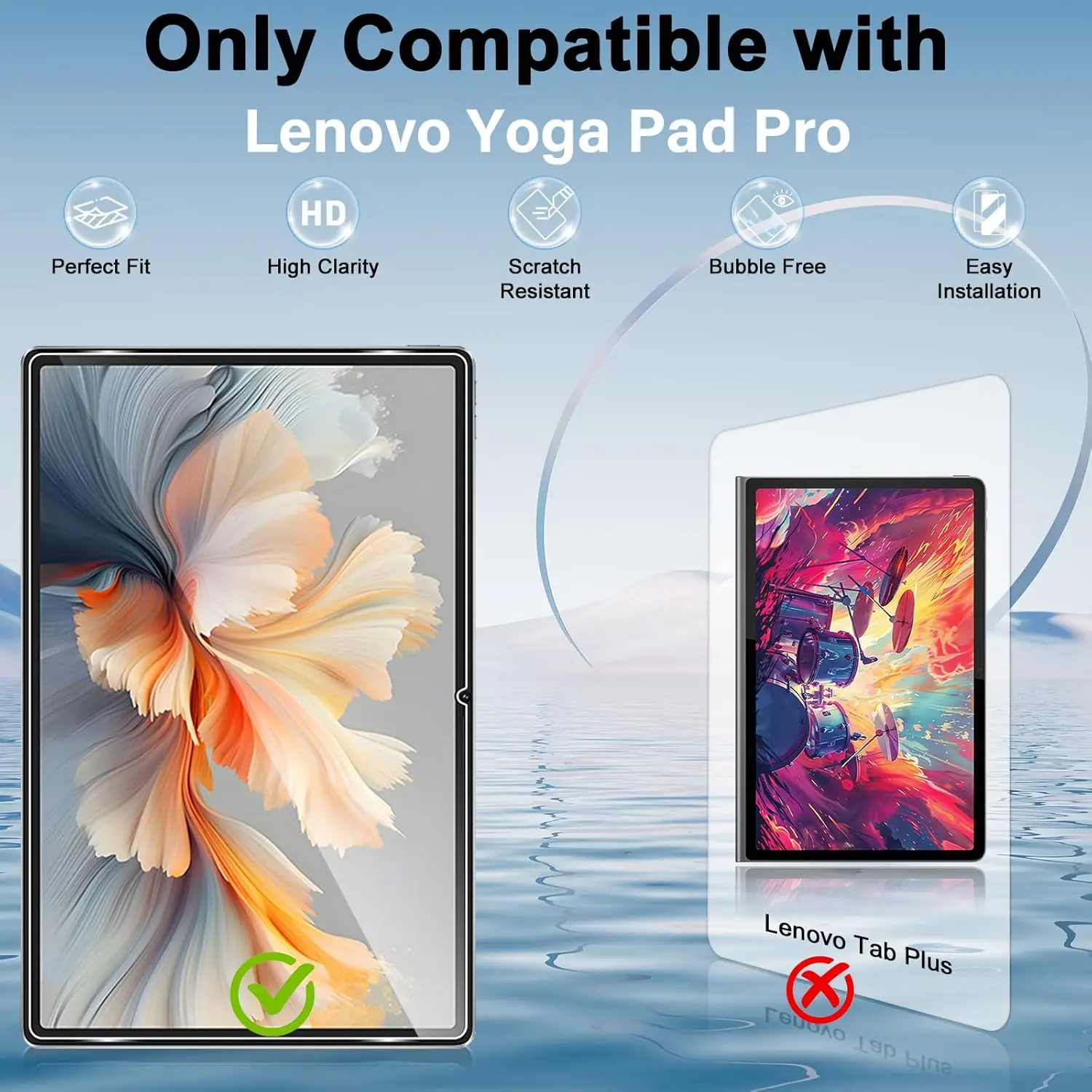 12.7 HD Clear Tempered Glass Screen Protector