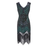 20s Plus Size S-4XL Women 1920s Gastby Sequin Art Embellished Fringed Flapper Dress Party Costumes 2