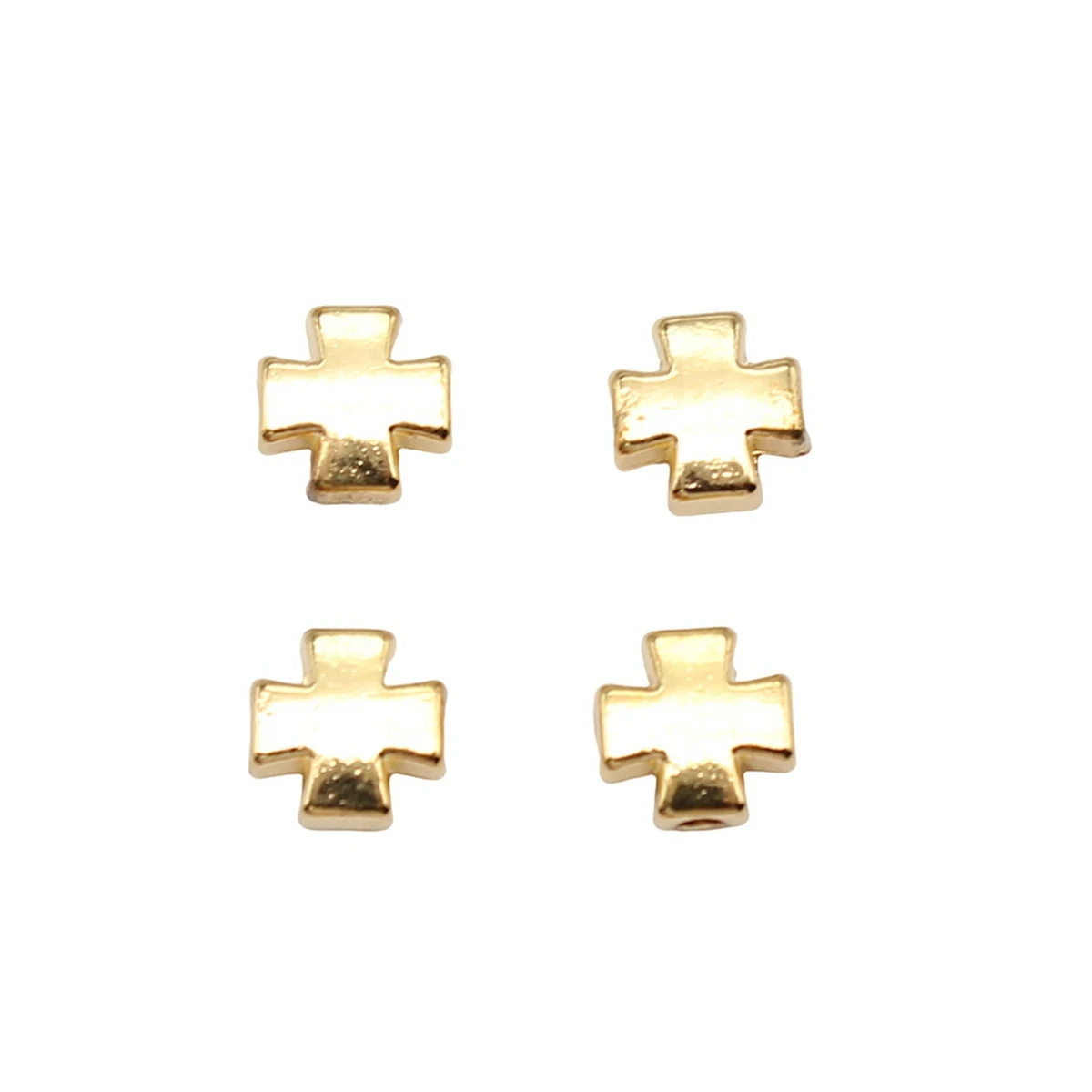 

20pcs Cross Beads 8x8mm Gold Color Jewelry Making Supplies Earrings Handmade
