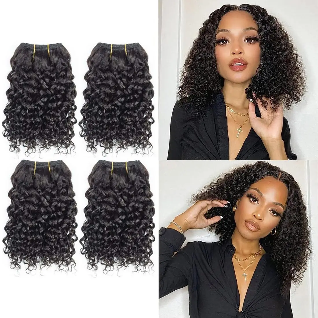 12A Curly Bundles Human Hair water wave Hair Bundles  Remy Hair Weave Brazilian Virgin Hair 3 Bundles Extensions
