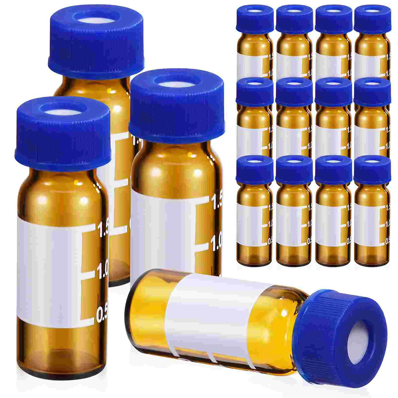

100 Pcs Vial Little Glass Bottles Sampling Vials 2ml Tiny Jars With Lids Empty Amber