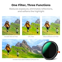 K&F CONCEPT Nano-C 3-in-1 Multifunctional Filter Variable ND2-ND32&Polarizing CPL Filter&Black Mist 1/4 Filter 37mm-82mm - Image 5