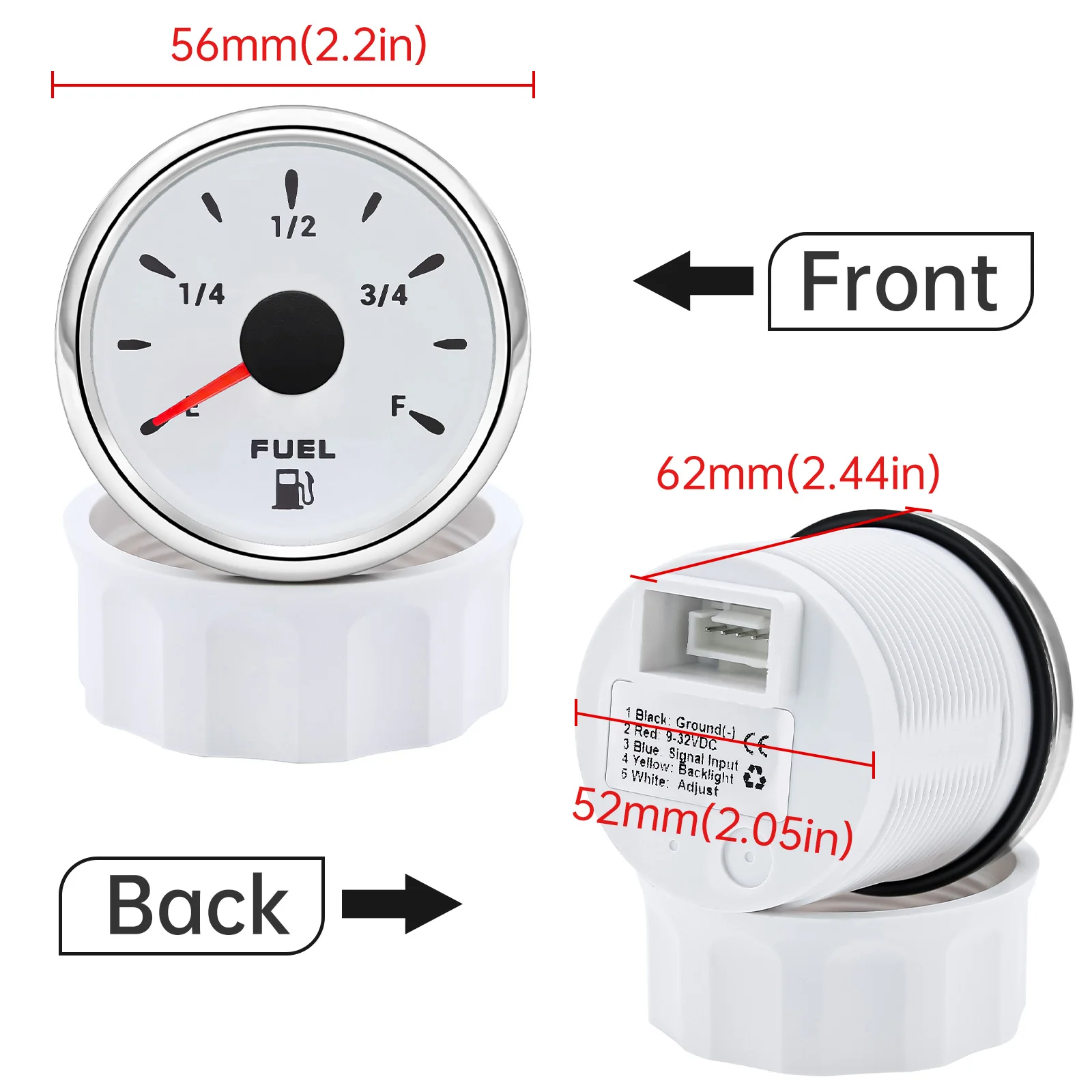 디지털 방수 연료 탱크 레벨 게이지, 범용 100 550 연료 레벨 센서, 7 색 LED 오일 탱크 표시기, 52mm 0 190 Ohm