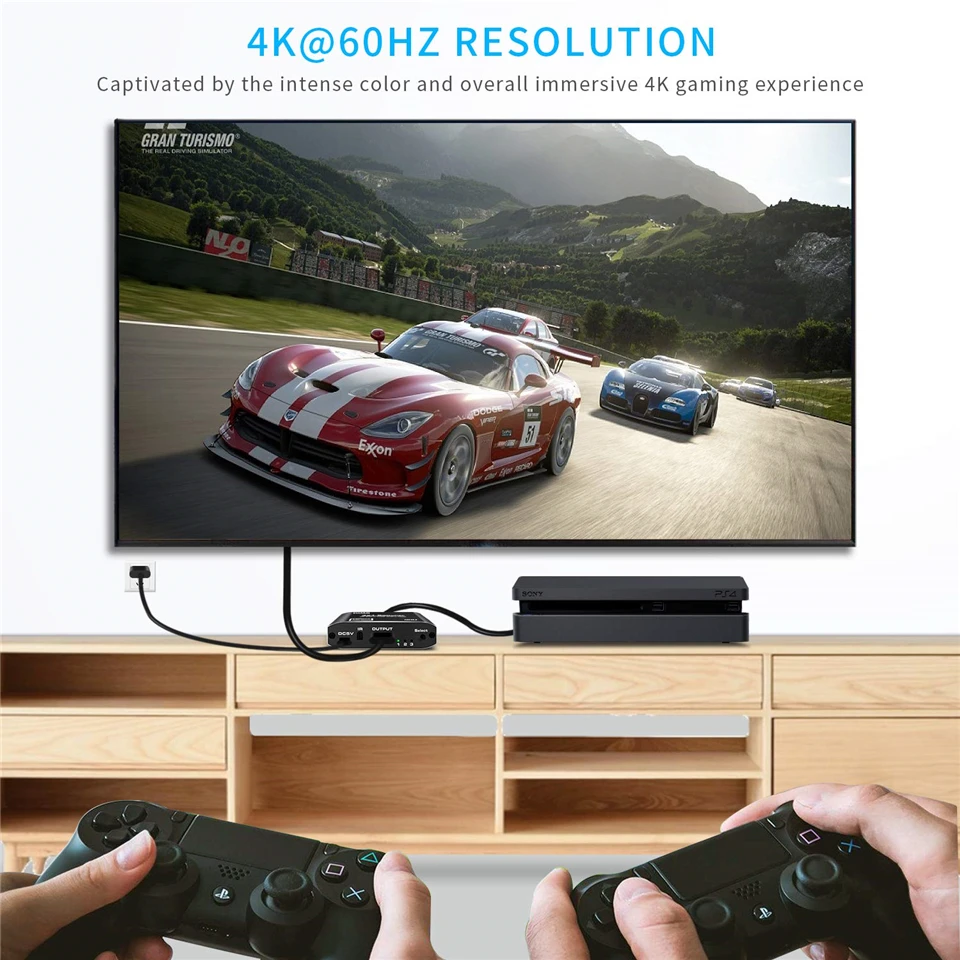 4K HDTV Splitter 3 In 1 Out 3-Port HD Switcher Selector HD Cable Supports Full H