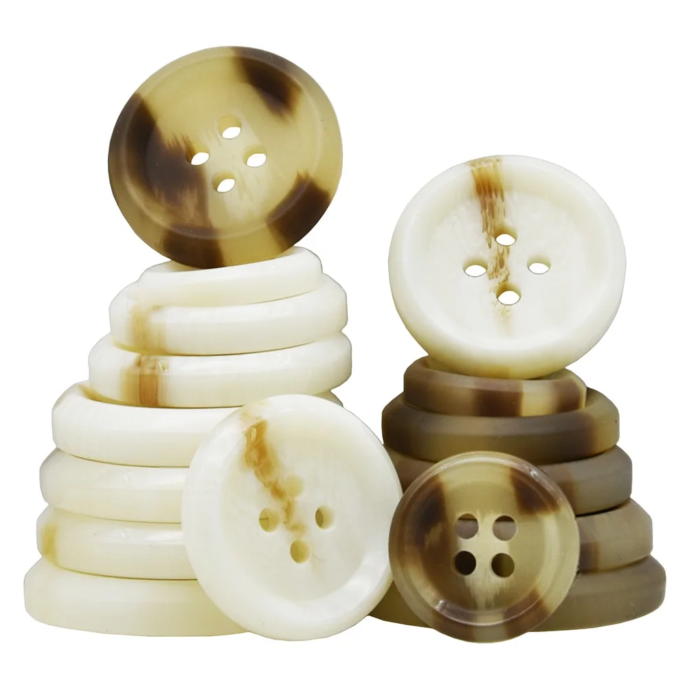 10PCS/30PCS 레진 원형 파이핑 수트 버튼 4홀 18mm-30mm 셔츠, 윈드브..