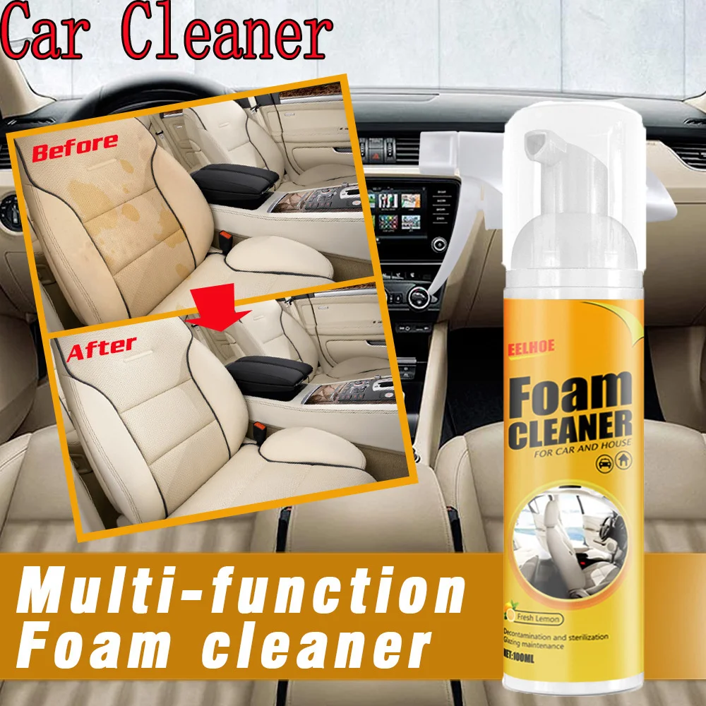 Car Care Multifunctional Foam Cleaner Car Interior Decontamination Leather Seat Cleaner Leather Plastic Cleaning Supplies
