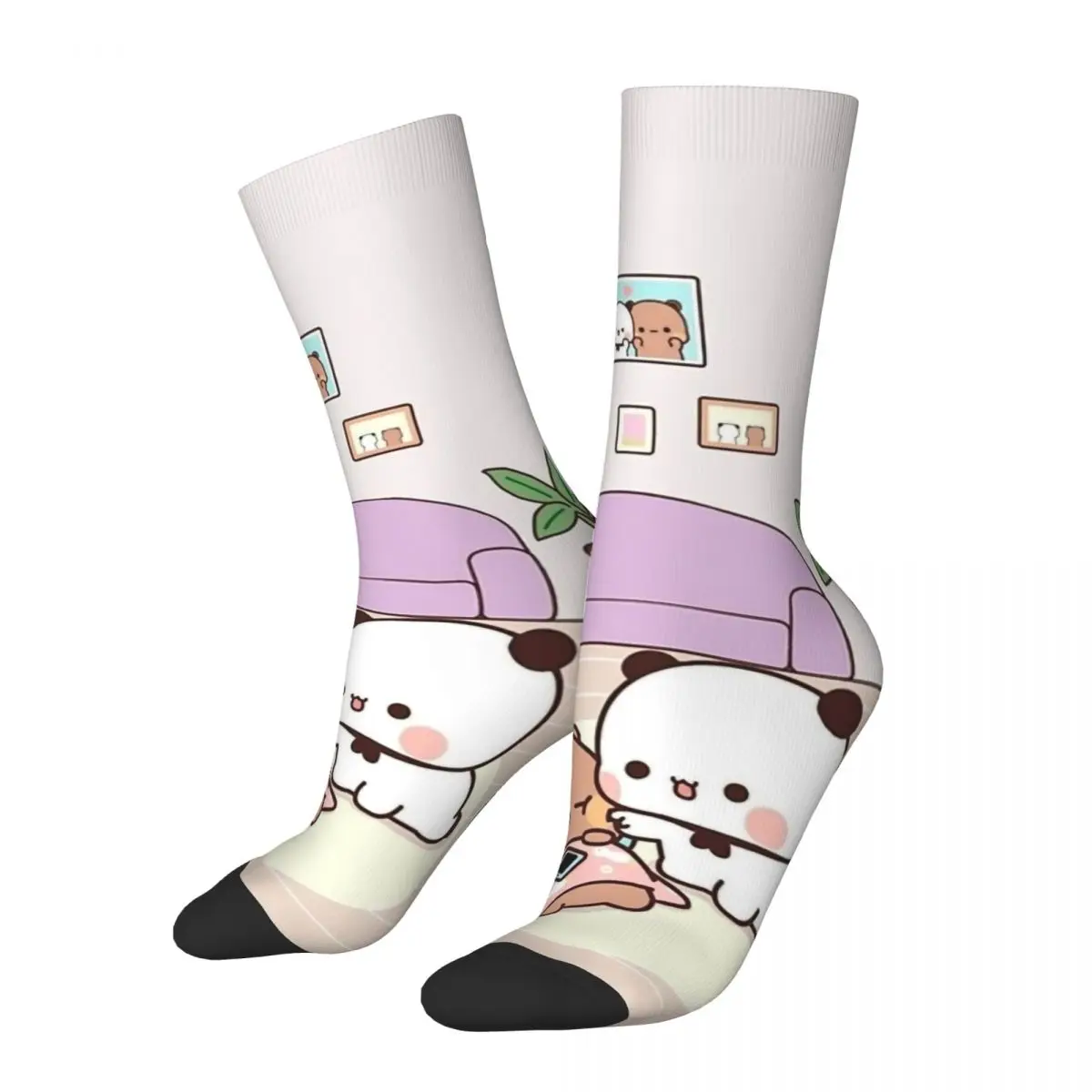 

Happy Funny Male Men Socks Hip Hop Bubu Dudu Panda Baby Bears Sock Polyester Sport Women's Sock Spring Summer Autumn Winter