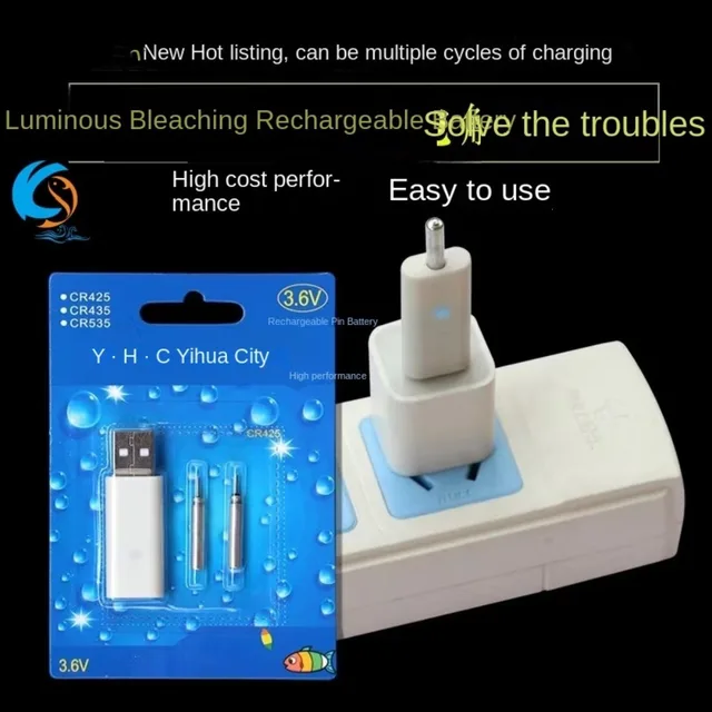 Batterie Rechargeable CR425 Pour Flotteurs Pêche - Chargeur USB - Pêche Nuit