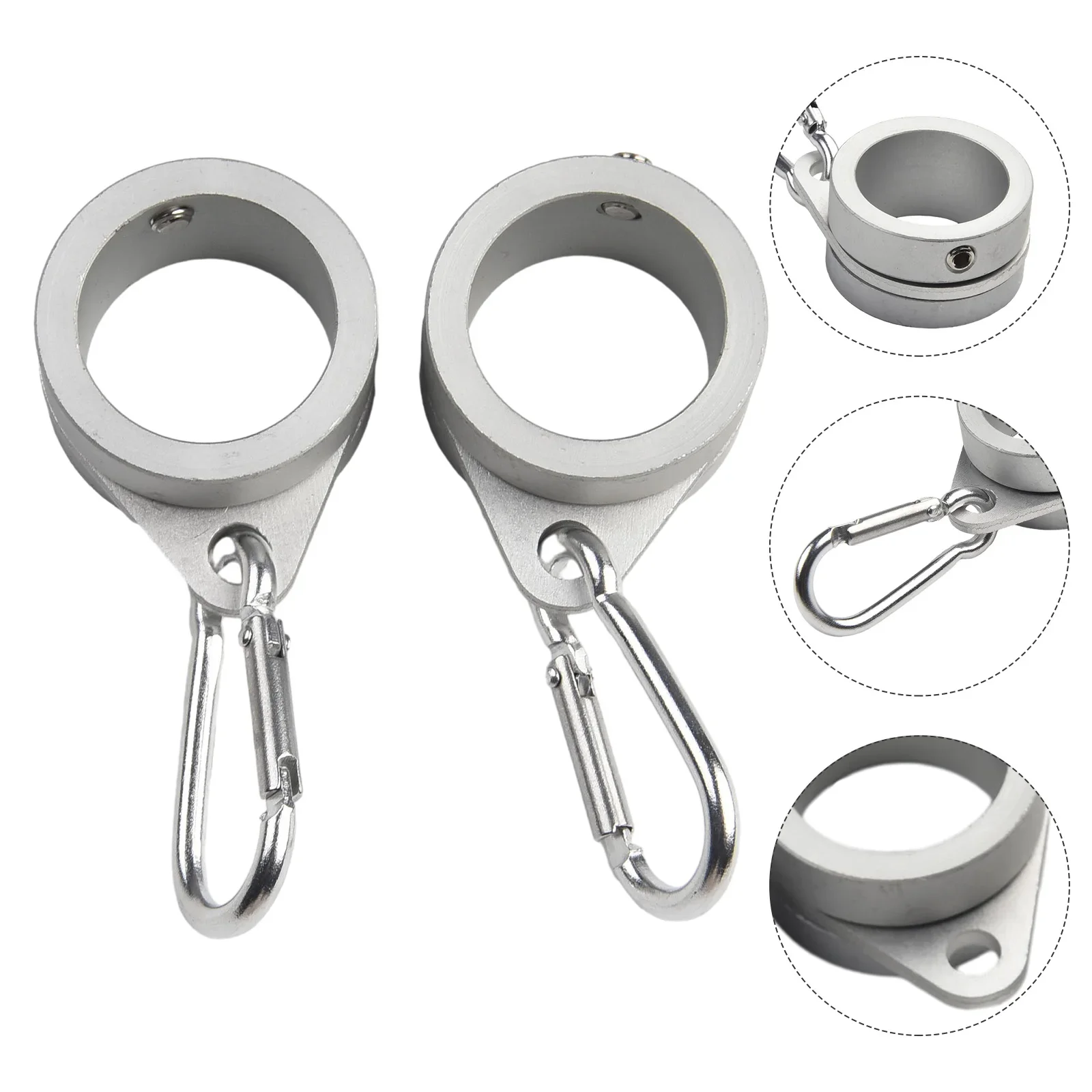 2Pcs Aluminum Flag Pole Rings 360 Degree Rotating Flagpole Flag ...