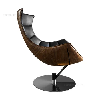 Nordic Leather Living Room Sofas Modern Minimalist Single Sofa Light Luxury Creative Sofas Chairs Designer Leisure Sofa Chair 2