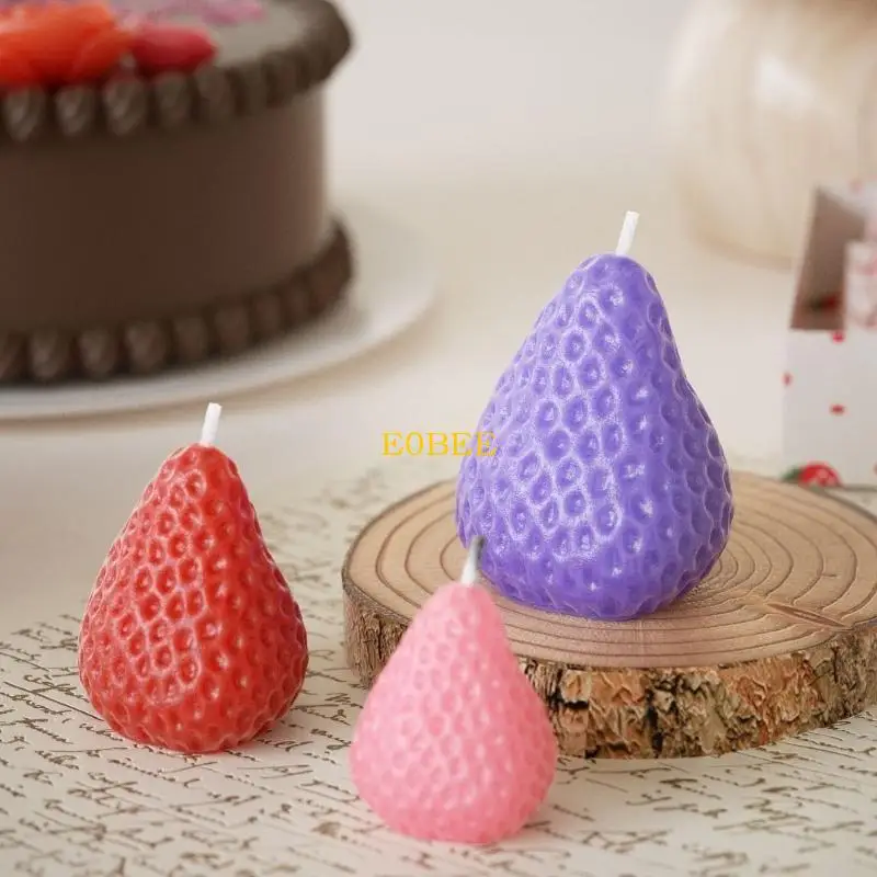 E0BE Sturdy Silicone Strawberry Mold With Intricate Perfect For Candle Makers And DIY Hobbyists Easy To Use - Image 5