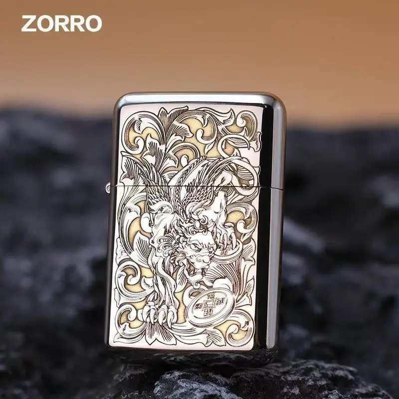 kojiro ZORRO's New Z790 Original Copper Kerosene Lighter, Peony