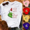 2024 Best Selling Wish Ebay Foreign Trade Independent Station Women's Clothing Christmas Green Furry Short Sleeve T-Shirt