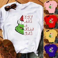 2024 Best Selling Wish Ebay Foreign Trade Independent Station Women's Clothing Christmas Green Furry Short Sleeve T-Shirt