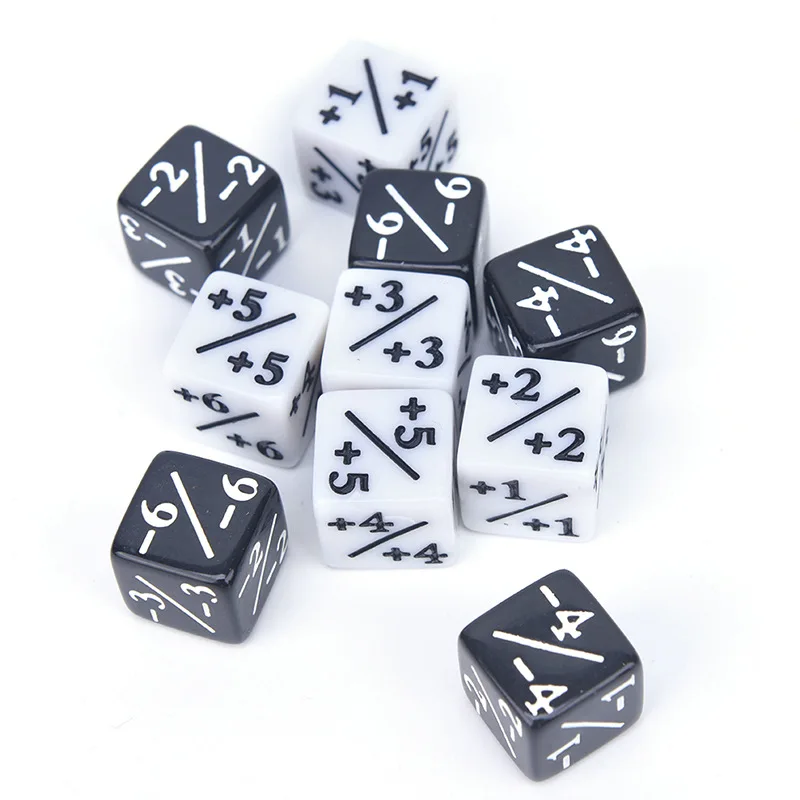 Black And White Dice Teaching Supplies For Science Experiments And Classroom Demonstrations Interaction 10pcs 16mm Length