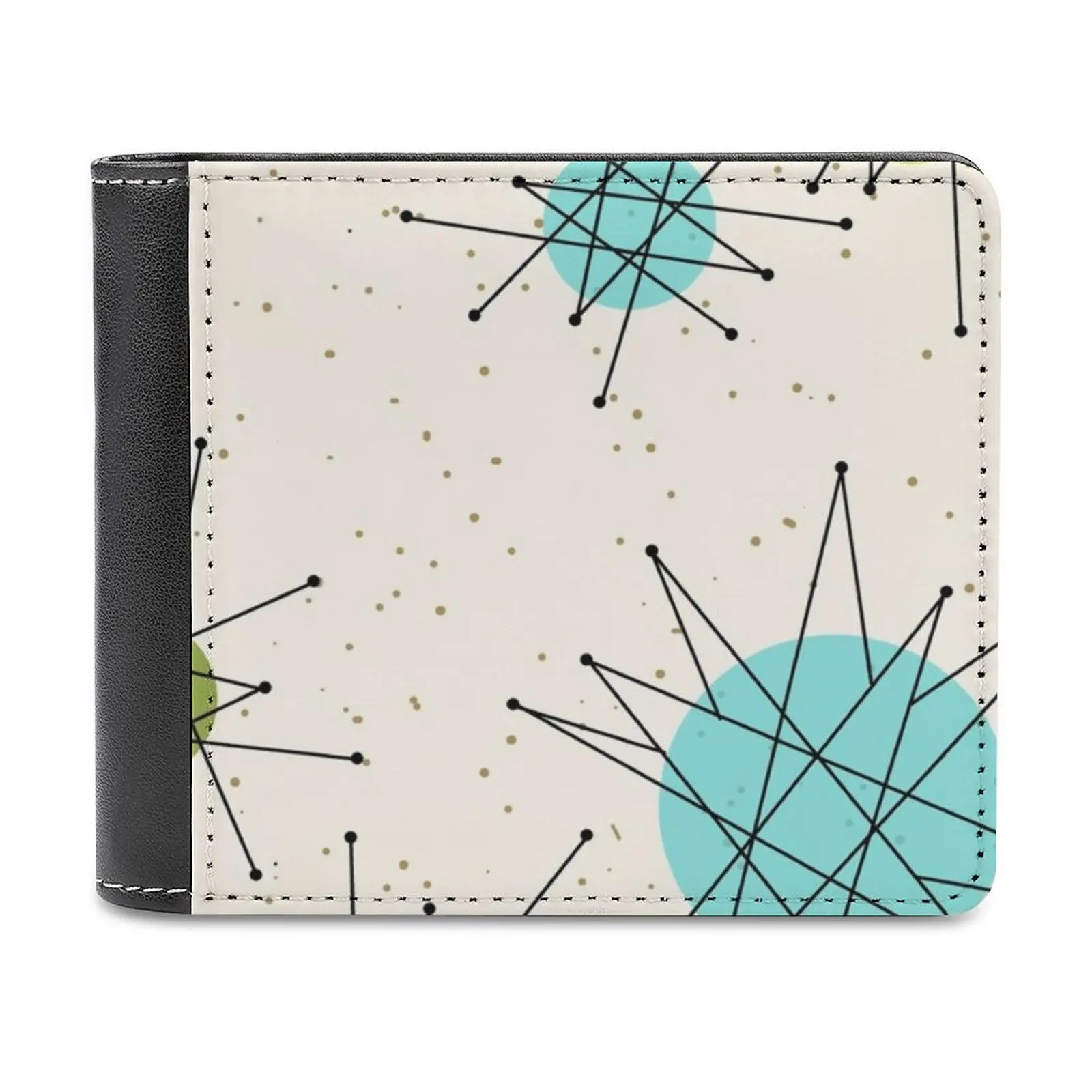 

Iconic Atomic Starbursts Pattern Leather Wallet Credit Card Holder Luxury Wallet Iconic Atomic Starbursts Pattern Mid Century